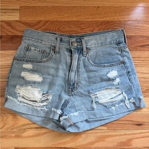 Aeropostale Ripped Blue Jean Shorts Size 4